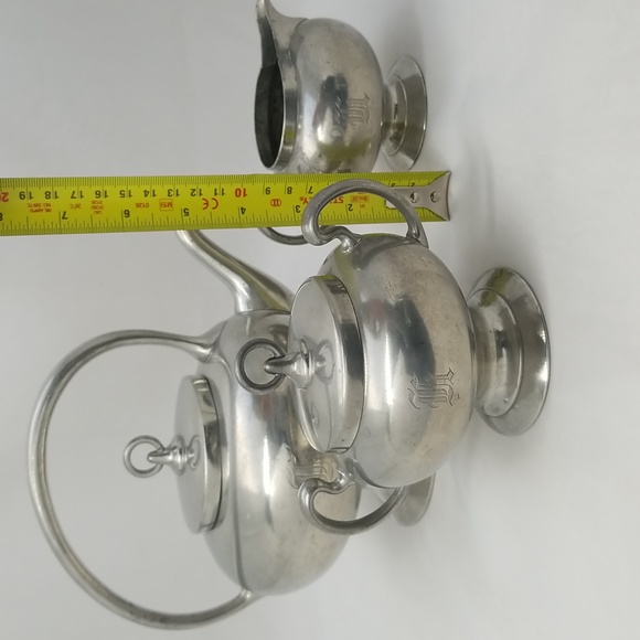 Art Deco Insico Pewter Tea Set - Picture 8 of 16